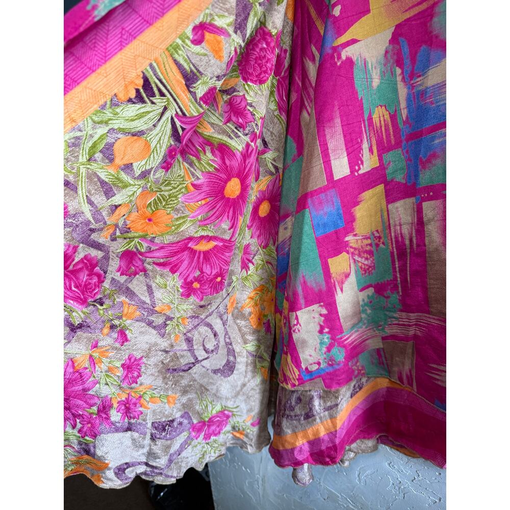 Earthbound reversible wrap asymmetrical midi skirt womens bohemain fairy cottage - Picture 2 of 8